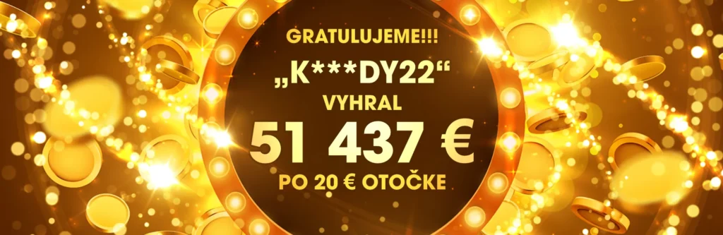 TOP výhra týždňa: 51 437€ po 20€ otočení