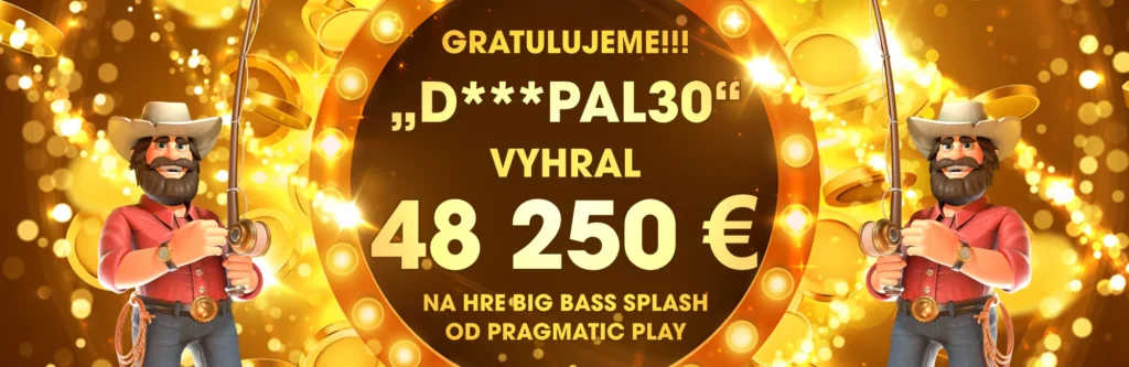 TOP výhra týždňa: 48 250 € v hre Big Bass Splash od Pragmatic Play