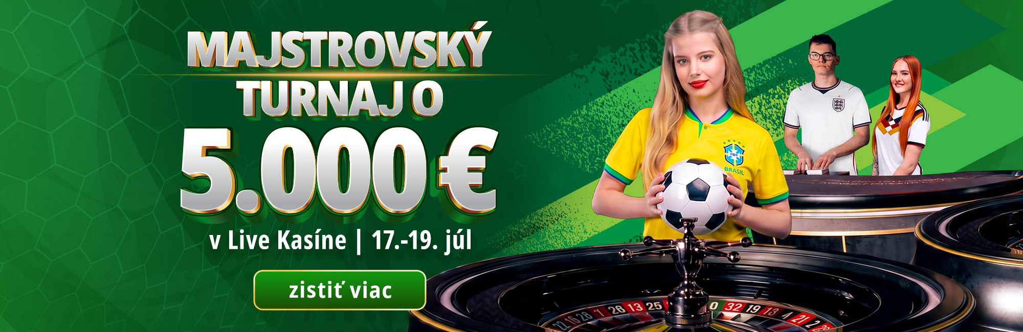 Majstrovský turnaj o 5 000 € v Live Kasíne